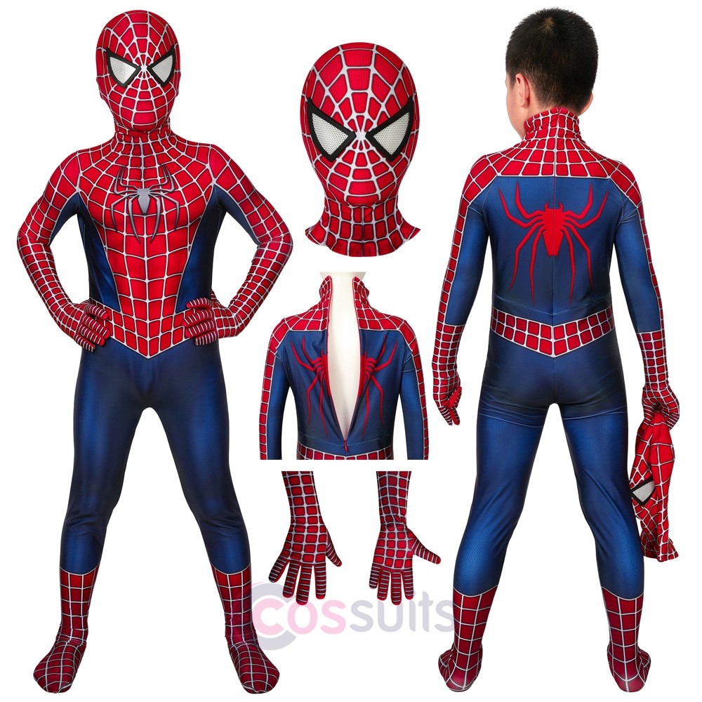 Spider-man Kids Suits Spiderman 2 Tobey Maguire Jumpsuit Cosplay ...