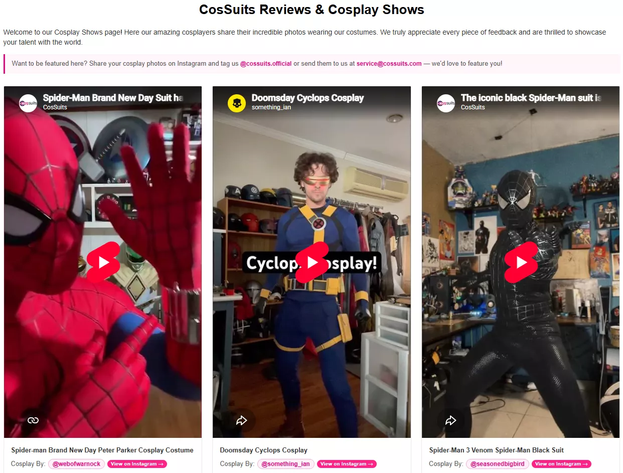 CosSuits Customers Reviews